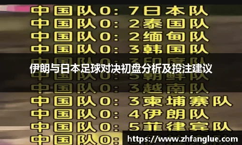 伊朗与日本足球对决初盘分析及投注建议